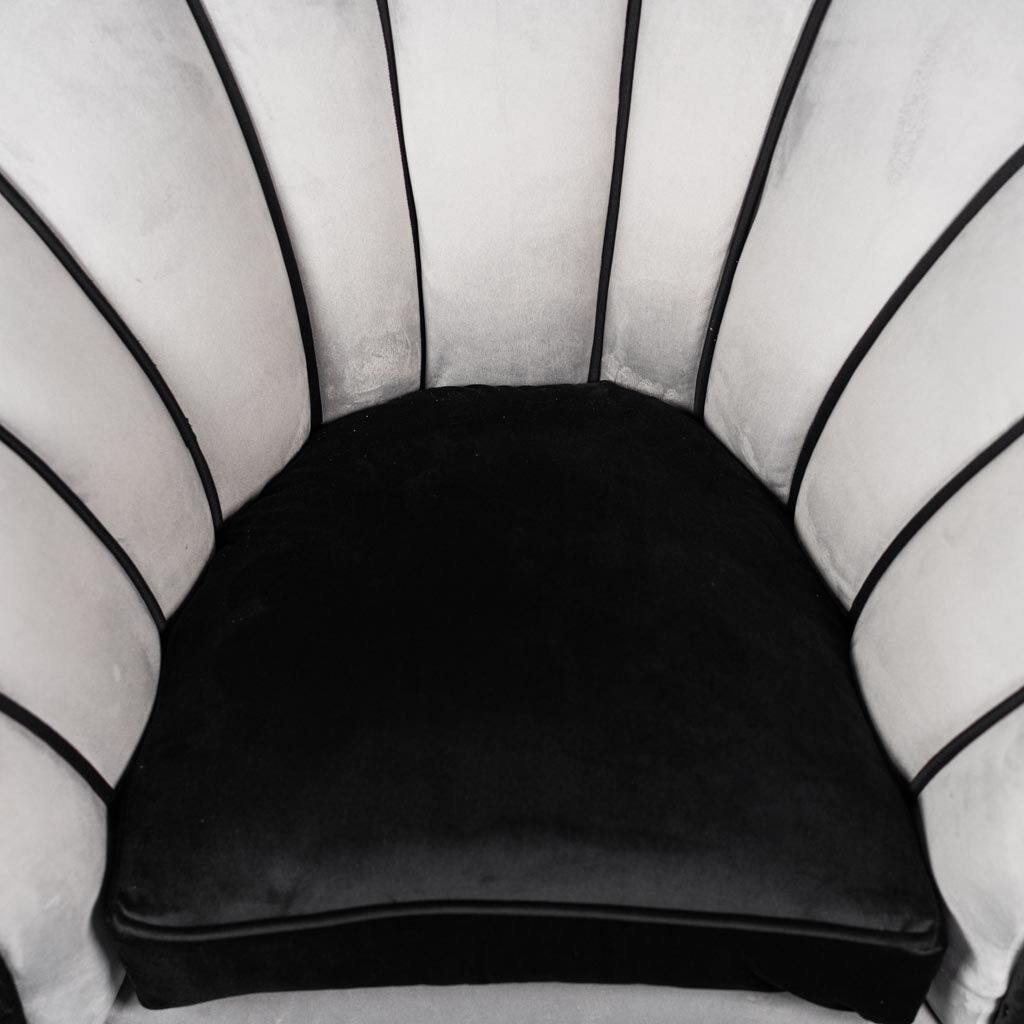 Fauteuil en velours gris 50
