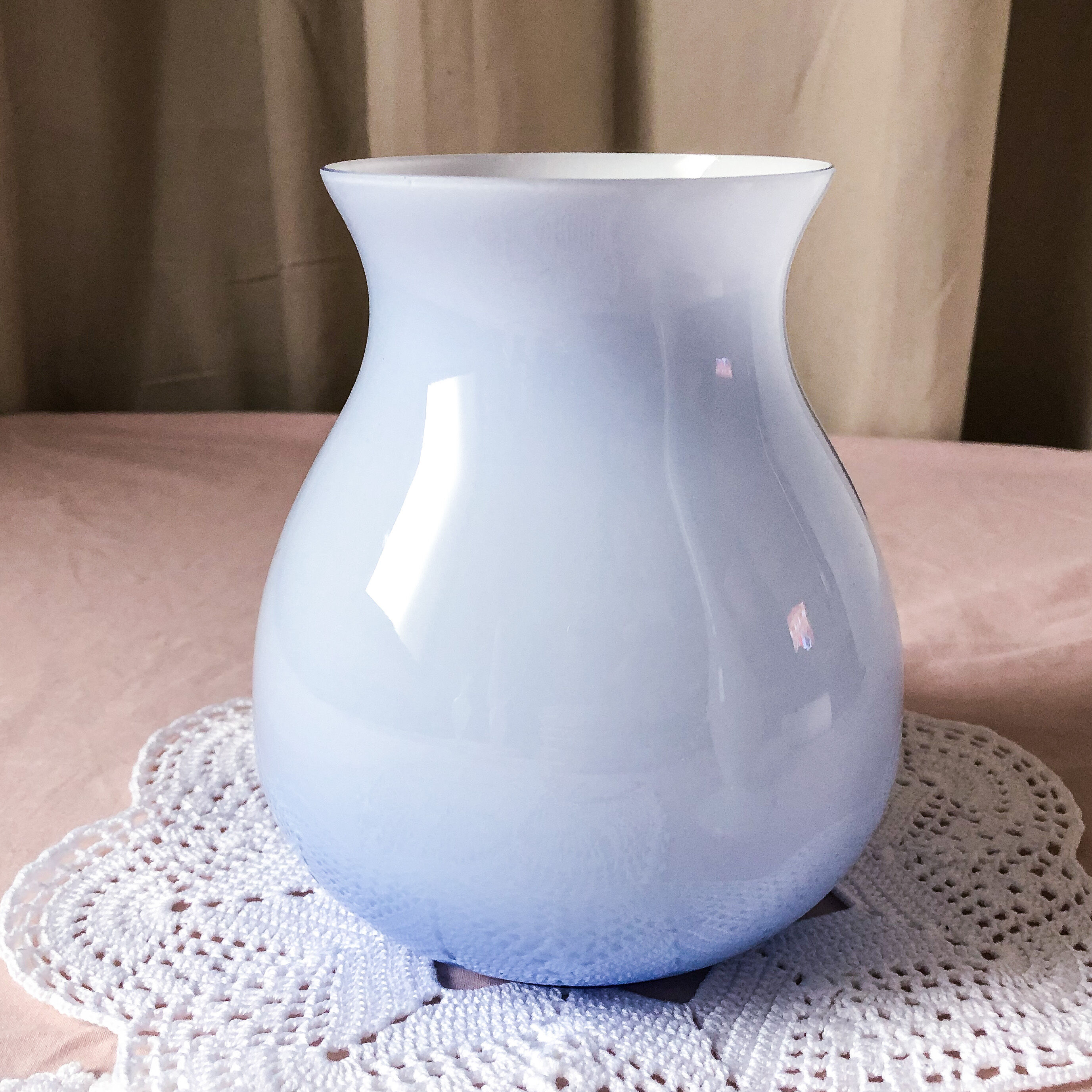 Blue opaline ball vase