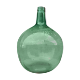 Bonbonne dame jeanne en verre vert contenance 15 litres