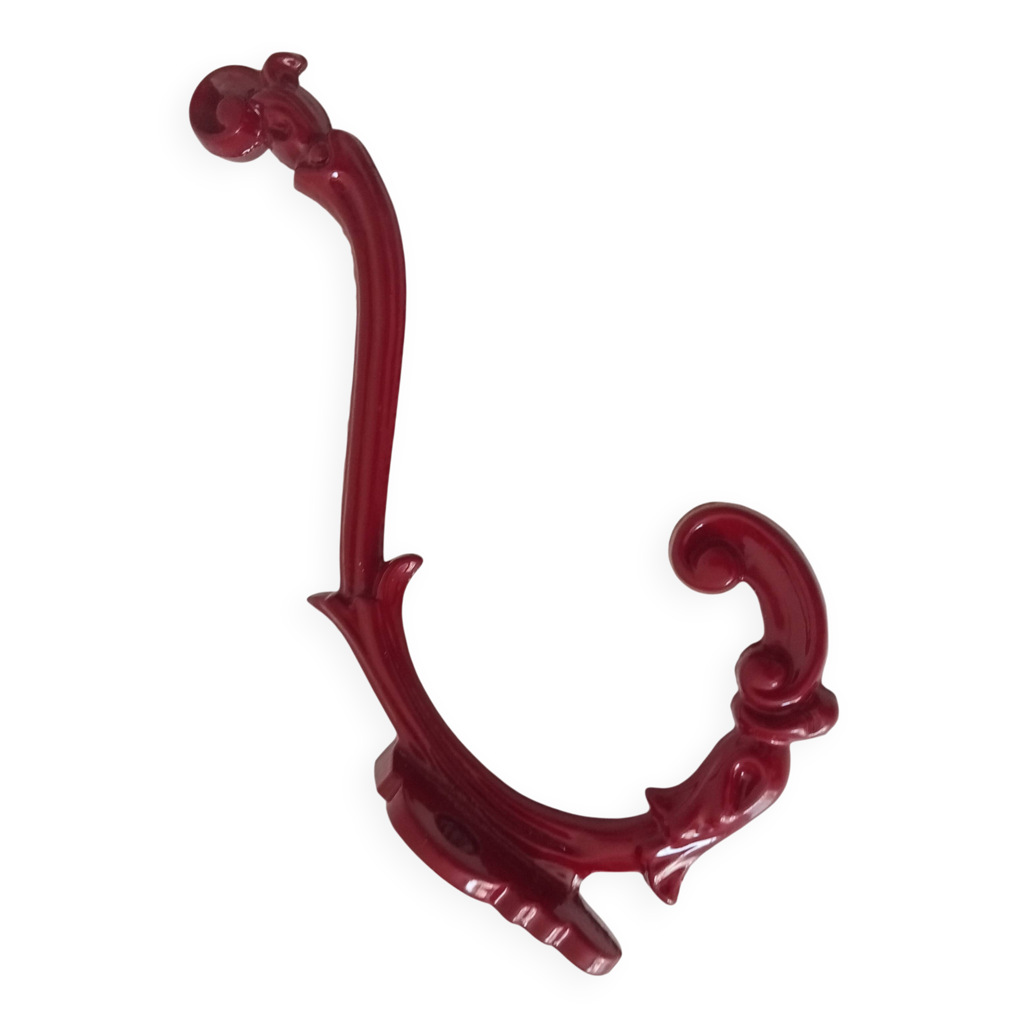 Vintage wall coat hook in enamelled cast iron