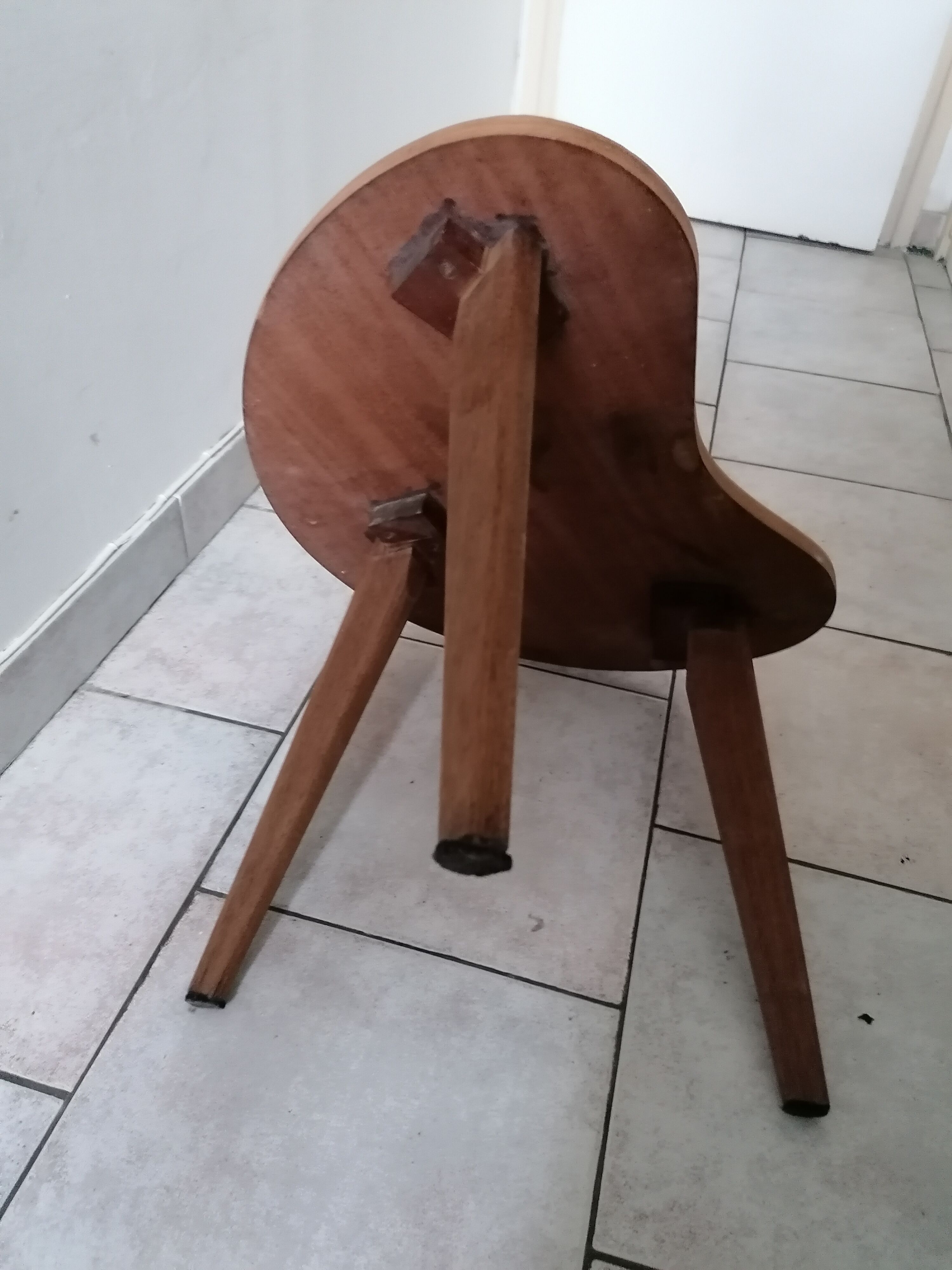 Coffee table bean tripod feet compas Scandinavian vintage design 50 60 s