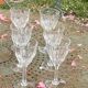 6 large old-cut crystal wine glasses, magnificent patterns