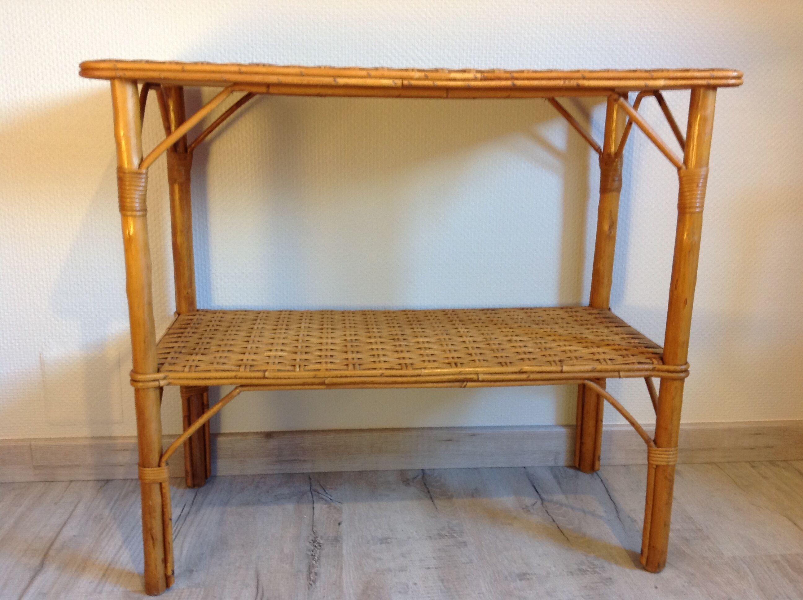 Rattan console / vintage 60s-70s