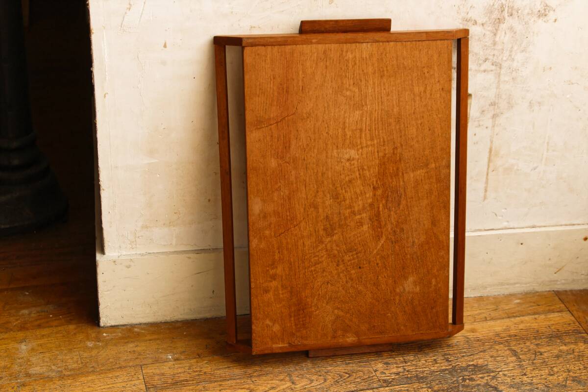Art deco tray in solid teak