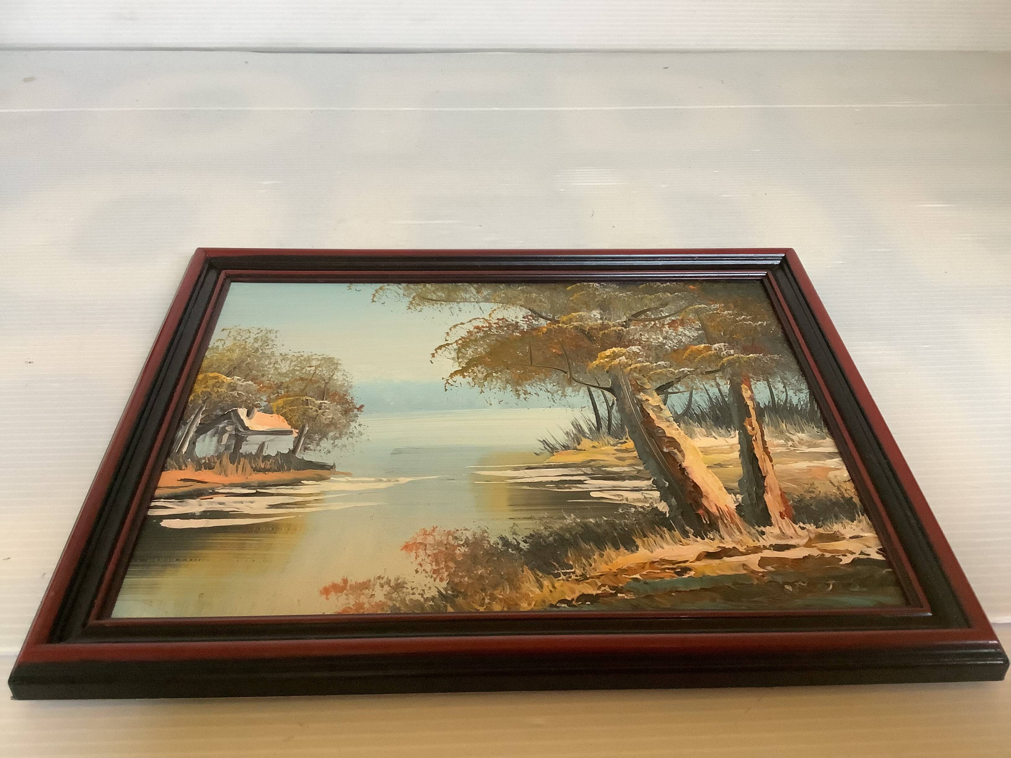 Small landscape painting in oil on panel.