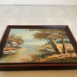 Small landscape painting in oil on panel.