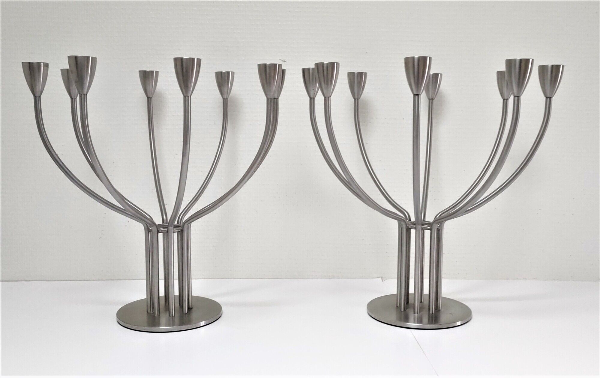 Pair of metal candlesticks model Stockholm design Hagberg Ikea vintage