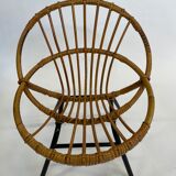 Vintage Rattan children's chair Rohe Noordwolde 1960s Design