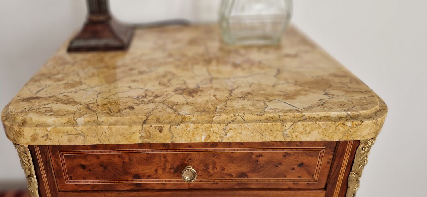 Low furniture marquetry style louis XVI