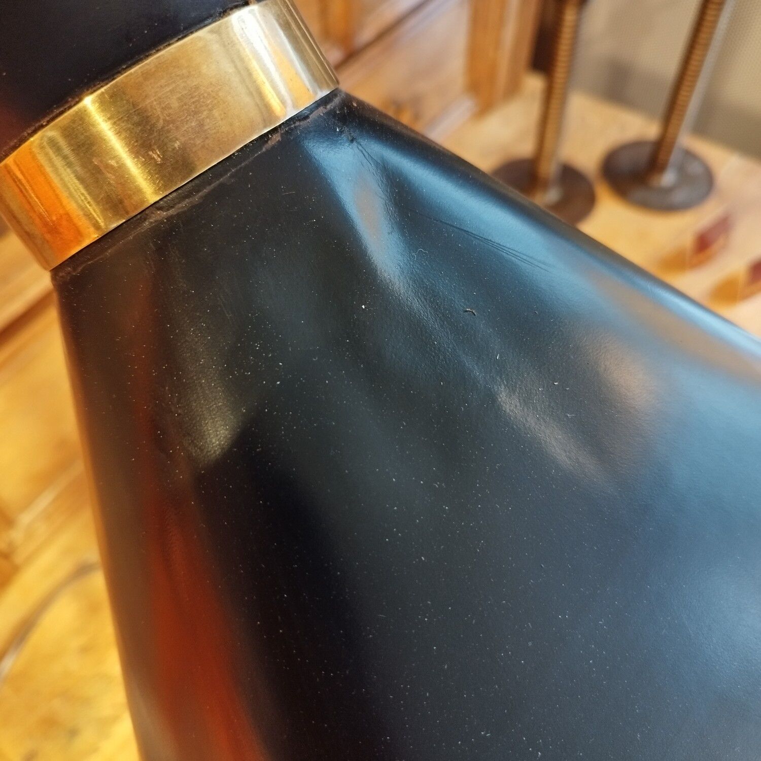 Leather-wrapped Lancel lamp