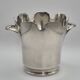 Elegant ice bucket/scoop, silver-plated with square hallmark - A 321