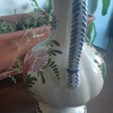 Earthenware vase with floral decoration, Saint-Clément style