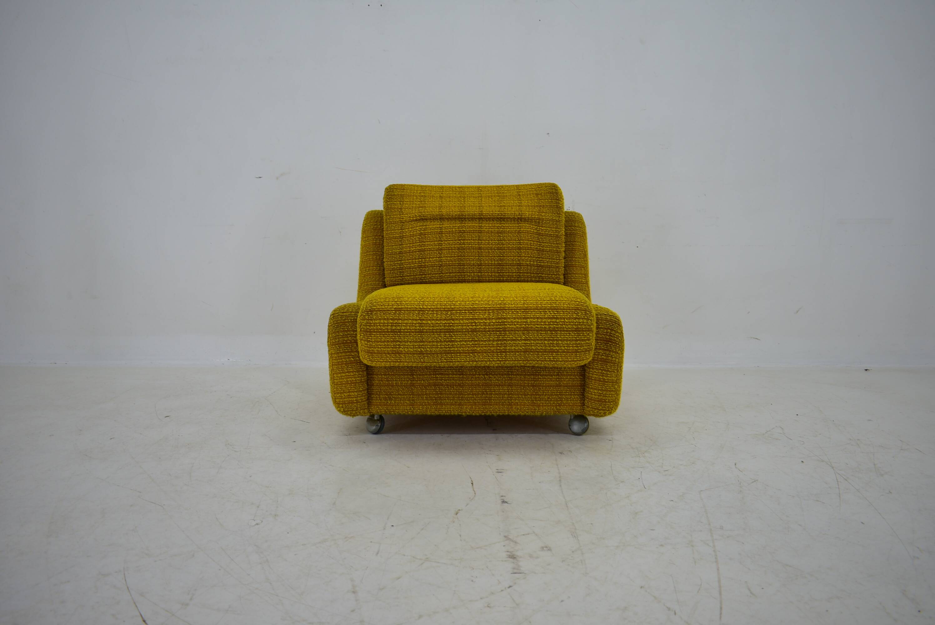 1970s architect Milan Čeček Armchair Apolo 92 for Interiér Praha , Czechoslovakia