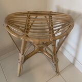 Tabouret rotin vintage
