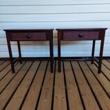 Pair of vintage rattan bedside tables