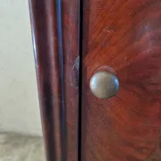 Louis Philippe XIX mahogany veneer and marble bedside table