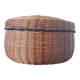 Boîte de rangement vintage en bambou tressé et osier