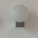 Pair of vintage wall lights, metal and opaline, France 1970