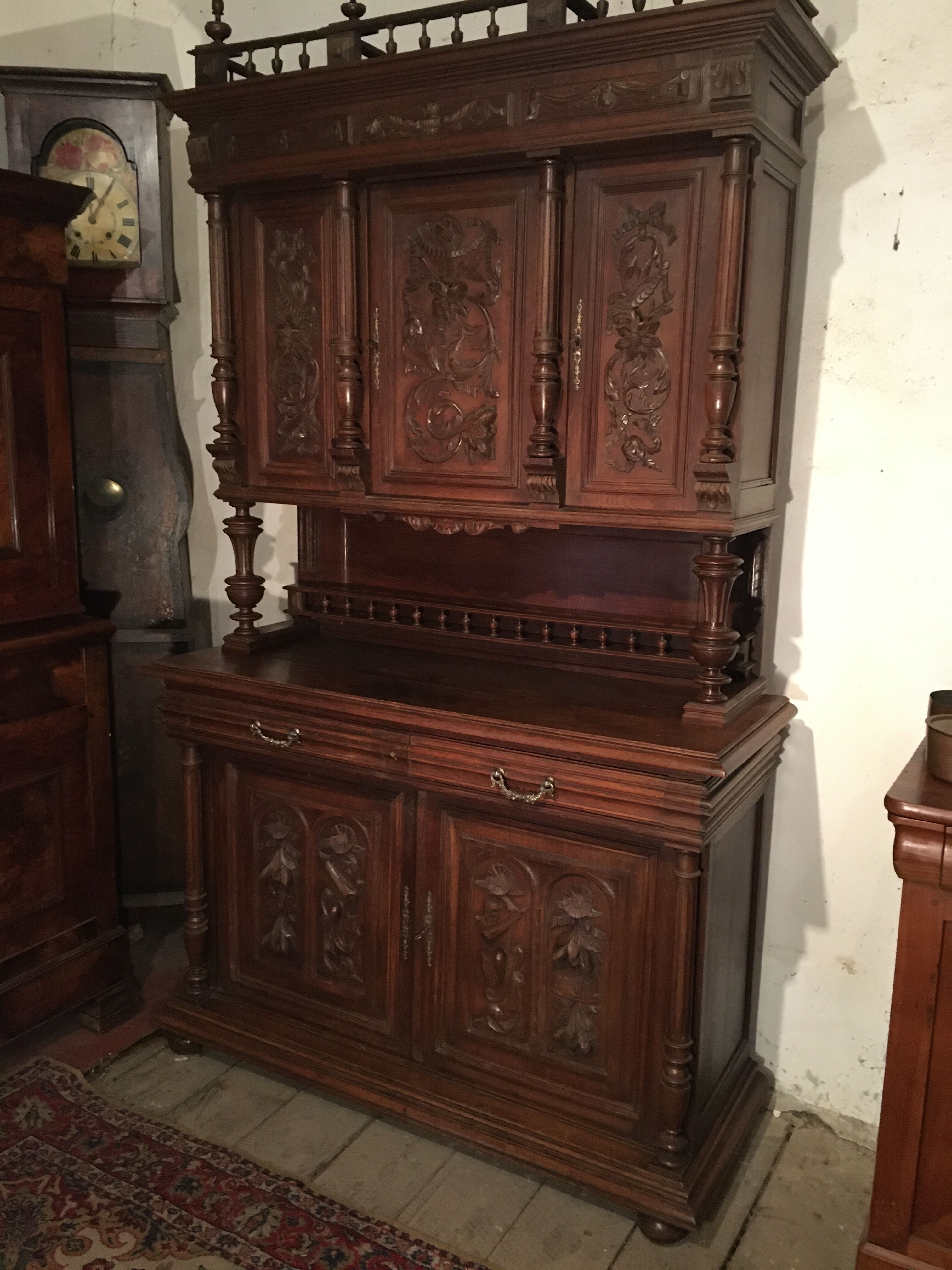 Buffet 2 corps Henri II en chêne époque XIX°