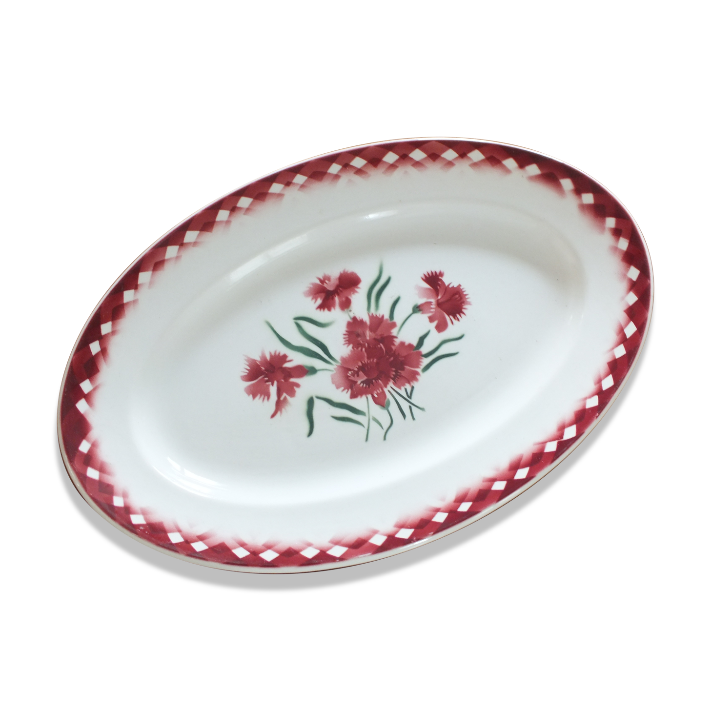 Oval dish 50s Digoin Sarreguemines Mignardise