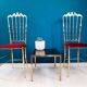 Pair of chiavarine chairs, brass