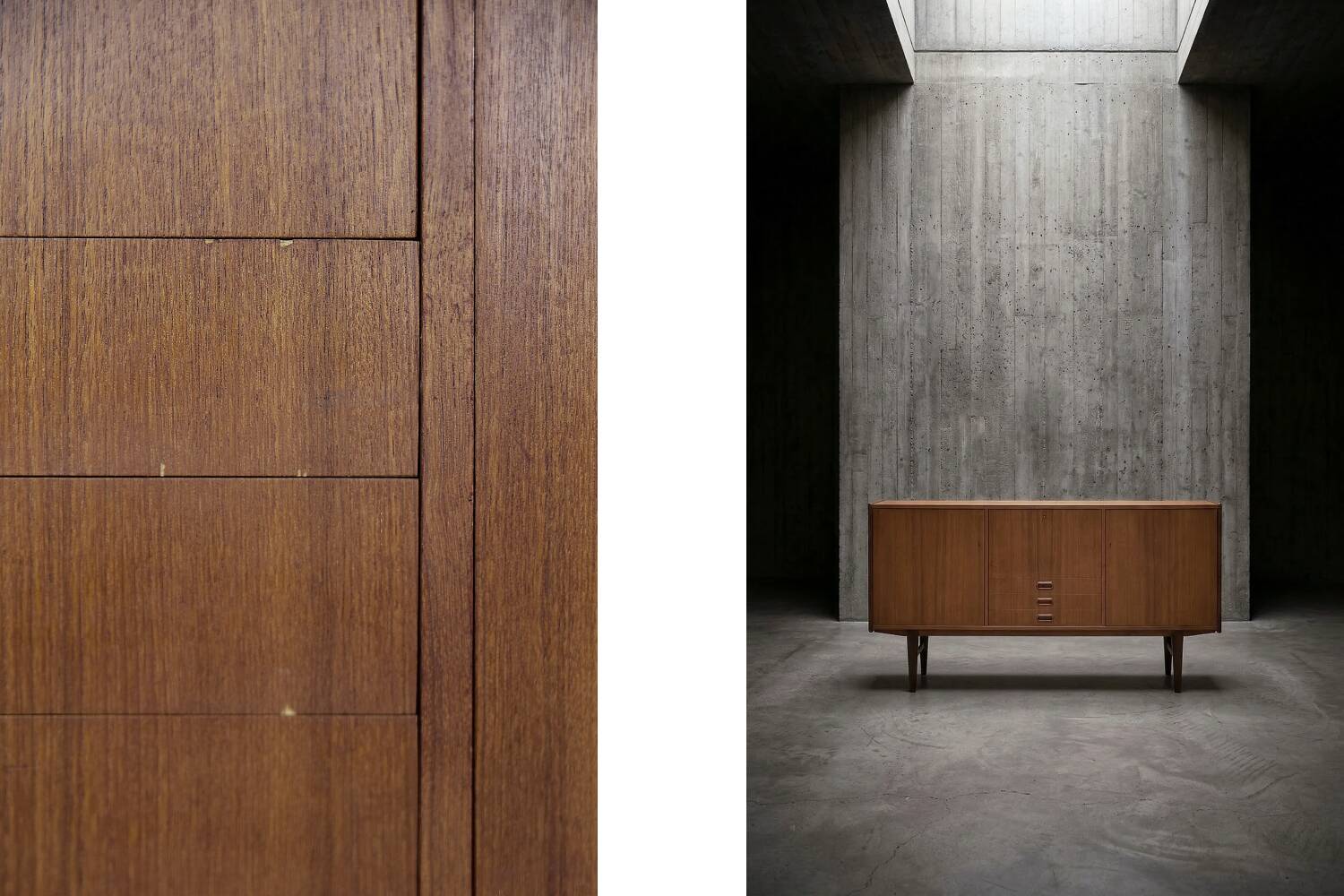 Vintage Mid-Century Scandinavian Modern Classic Teak High Sideboard