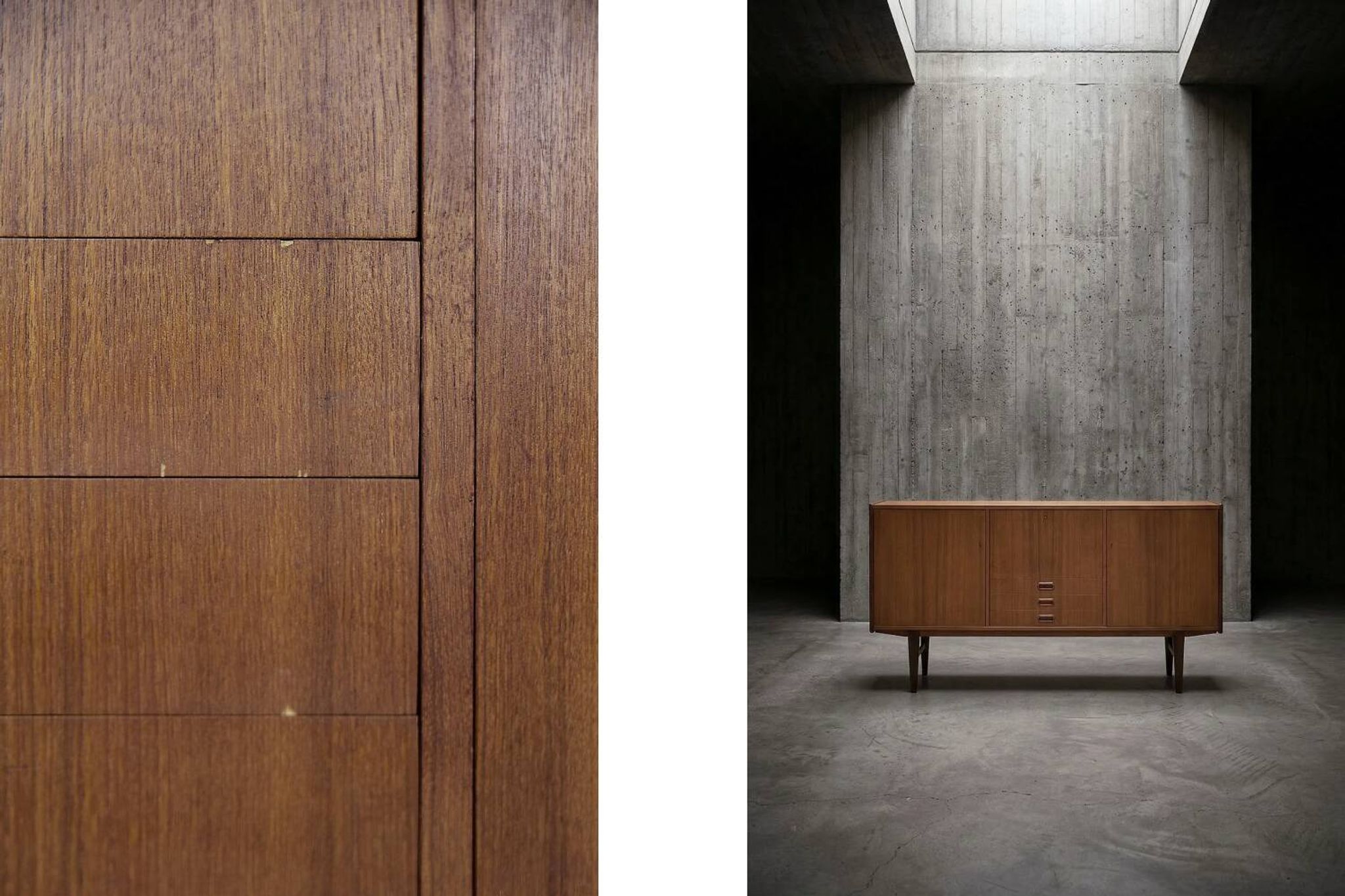 Vintage Mid-Century Scandinavian Modern Classic Teak High Sideboard