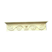 Fronton de porte ou panneau décoratif en bois et stuc patiné XX siècle