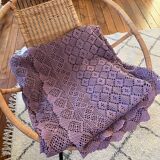 Vintage Lilac Mauve Crochet Bedspread