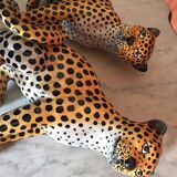 Pair of ceramic leopards