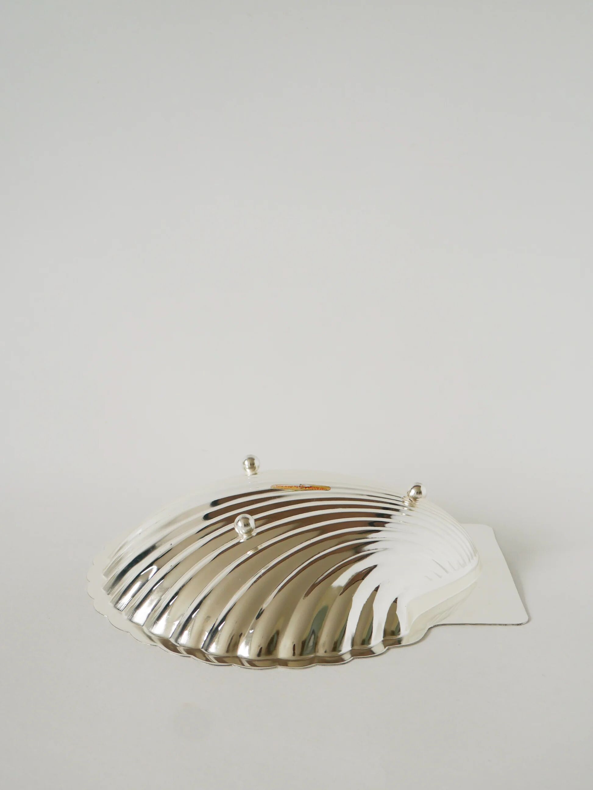 Large silver-plated shell-shaped bowl, 1950.