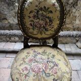 pretty pair of Louis XVI style chairs, in carved and gilded wood