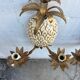 Vintage Italian gold wall light x2 Holl kogl 1970