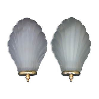 Pair of wall lamps Vintage shell around 1960