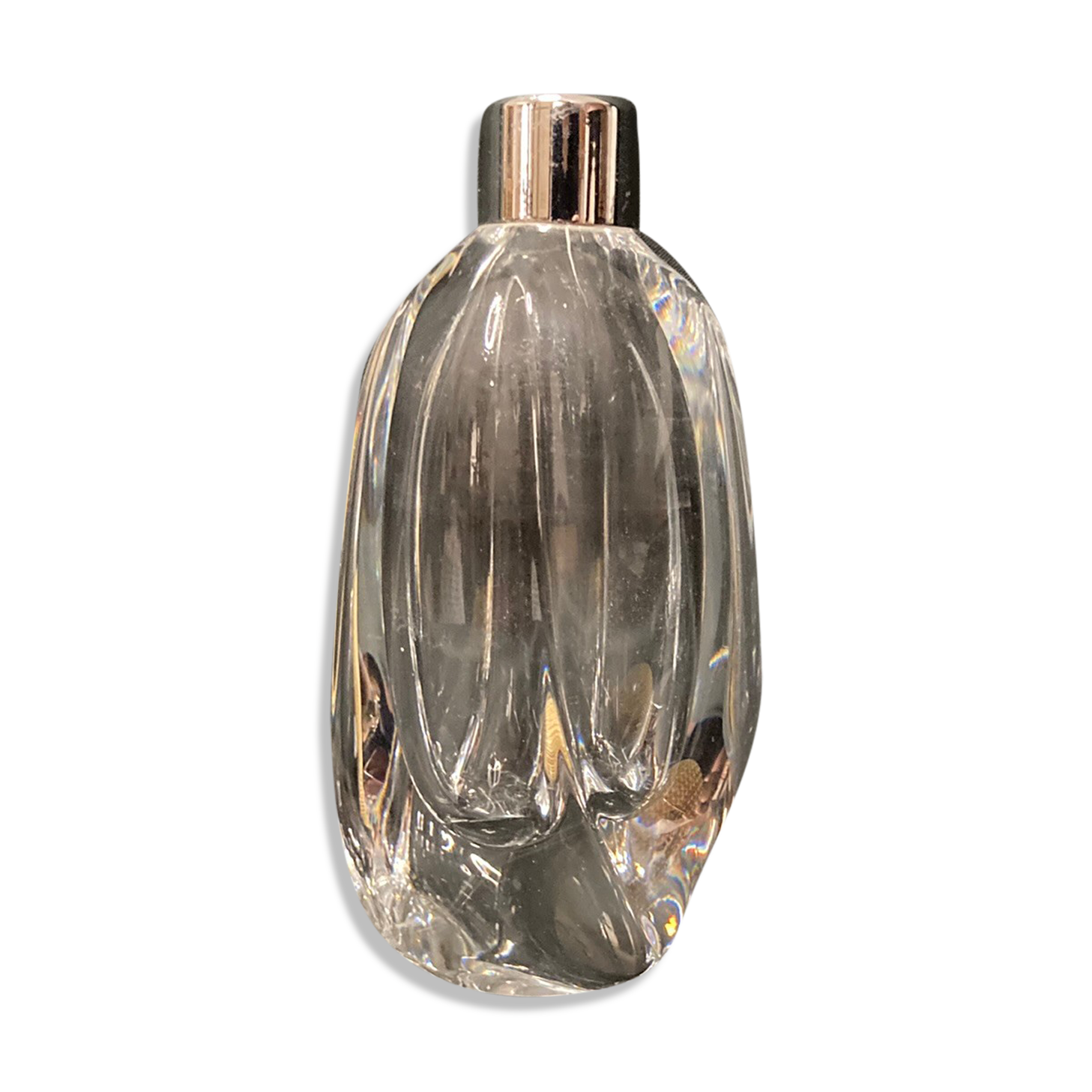 Old bottle perfume vaporizer in crystal and chrome pear XXth