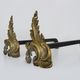 Paire de chenets de cheminée en bronze et fonte. Début XXème