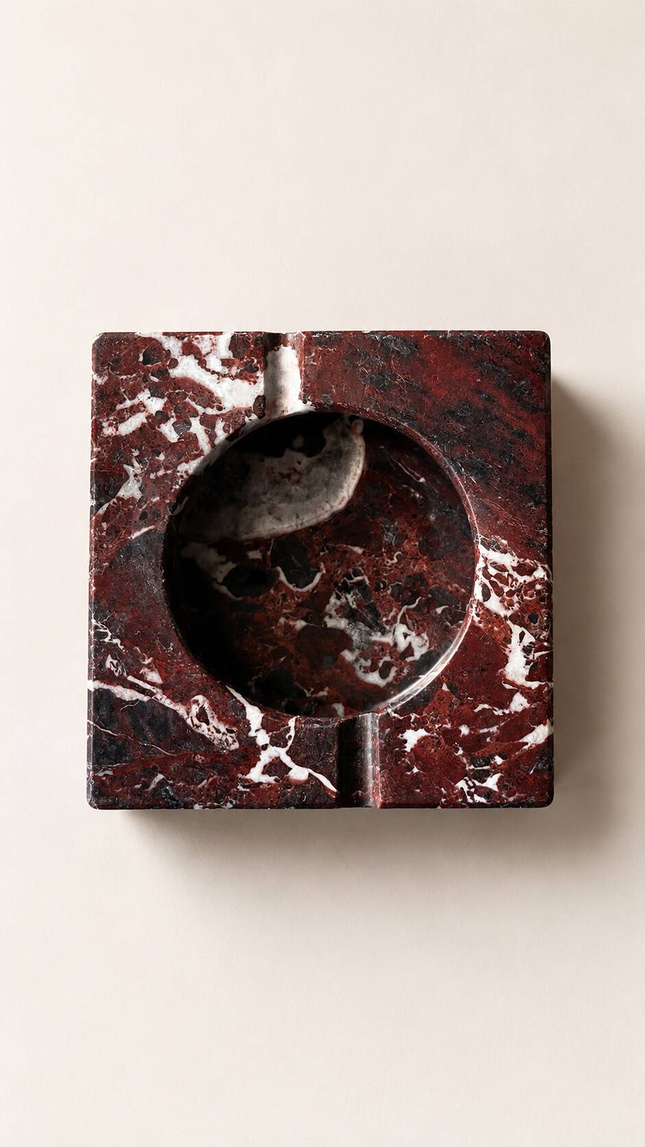 Brutalist marble ashtray and cigar holder.