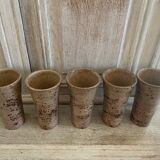 Lot de 5 verres en grès vintage