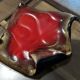 glazed red ceramic vide-poche signed - 1960s