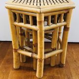 Two rattan side tables