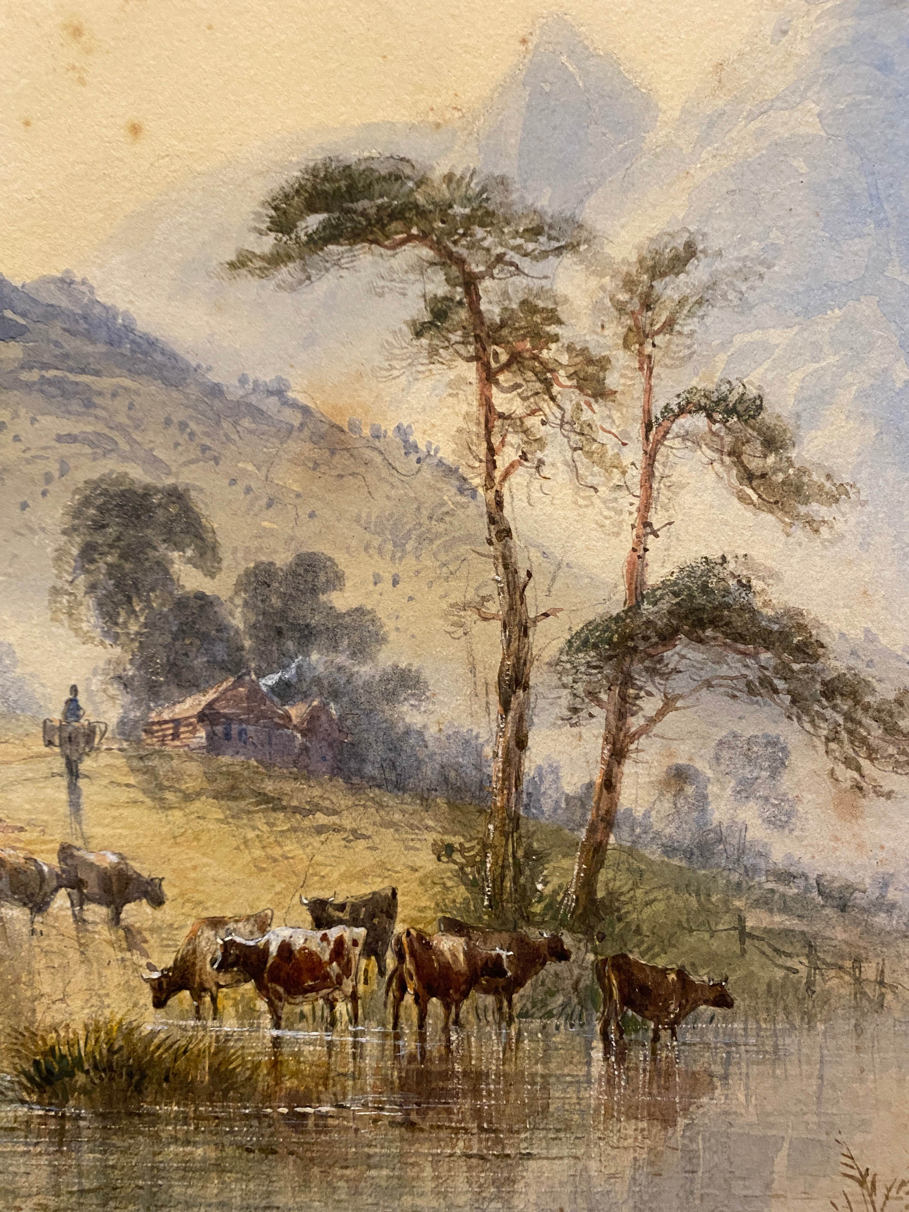 Watercolor paintings "Lucustrene Landscape" Edwin Earp (1851-1945)