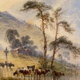 Watercolor paintings "Lucustrene Landscape" Edwin Earp (1851-1945)