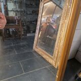 Art Deco gilded trumeau, bevelled mirror