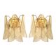 Pair of Amber “Rondini” Murano Glass Gold Wall Sconces — Mazzega Style