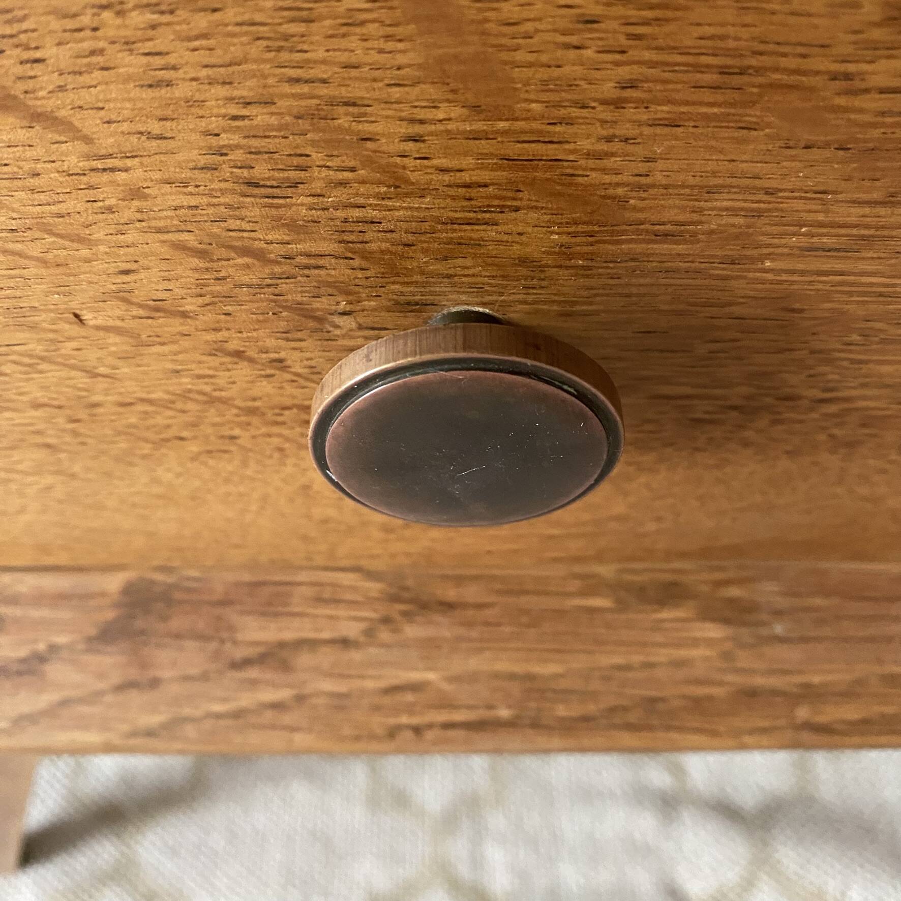 Scandinavian style bedside table with tapered legs from the 1960s.