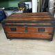 Old trunk with red velvet interior