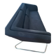 Black 3-seater sofa signed by a designer.