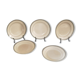 Set of semi-hollow ceramic plates from St Amand