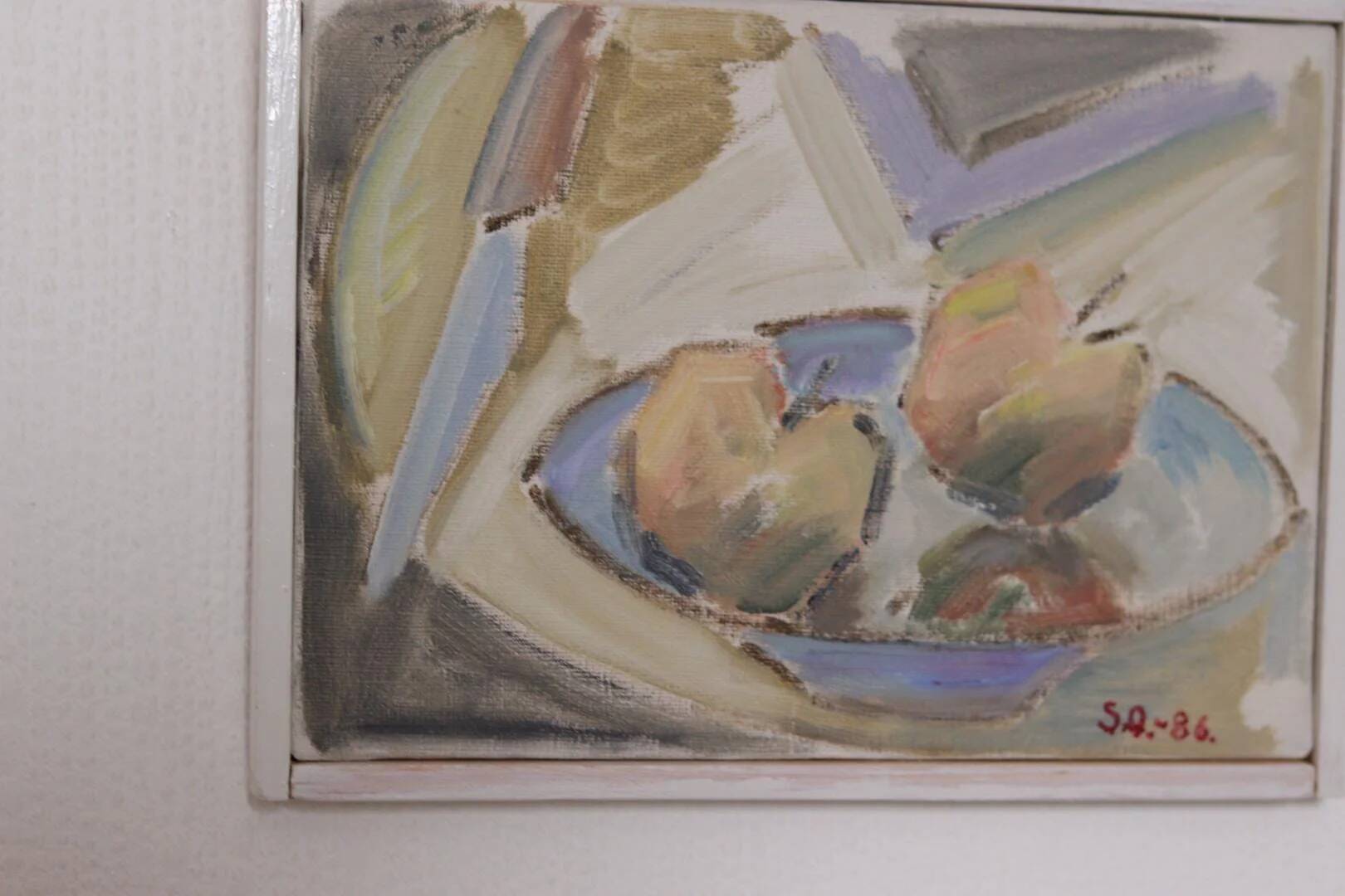 Original Swedish Oil on Canvas – “Applen” by Sven Olofsson, Dated 1986