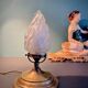 Art Deco flame lamp with frosted glass from 1920-1930.